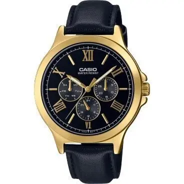 Casio Collection Multifunction Leather - Black (MTP-V300GL-1AUDF) Men WATCHES