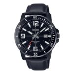 Casio Sport Collection Diver 50m Leather - Full Black (MTP-VD01BL-1BVUDF) Men's Watch