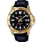 Casio Sport Collection Diver 50m Leather - Black (MTP-VD01GL-1EVUDF) Men WATCHES