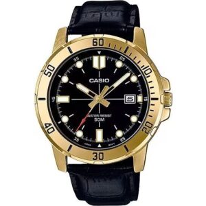 Casio Sport Collection Diver 50m Leather - Black (MTP-VD01GL-1EVUDF) Men WATCHES