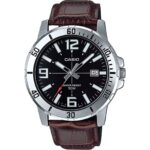 Casio Sport Collection Diver 50m Leather - Brown (MTP-VD01L-1BVUDF) Men WATCHES