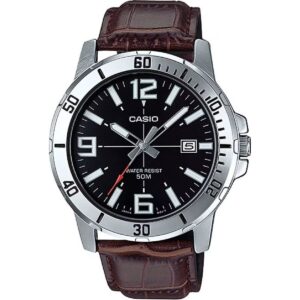 Casio Sport Collection Diver 50m Leather - Brown (MTP-VD01L-1BVUDF) Men WATCHES