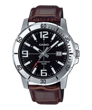 Casio Sport Collection Diver 50m Leather - Brown (MTP-VD01L-1BVUDF) Men's Watch