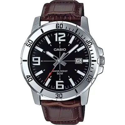 Casio Sport Collection Diver 50m Leather - Brown (MTP-VD01L-1BVUDF) Men WATCHES