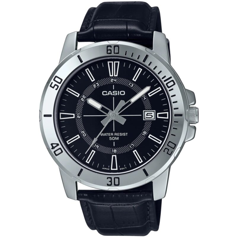 Casio Sport Collection Diver 50m Leather - Black (MTP-VD01L-1CVUDF) Men's Watch