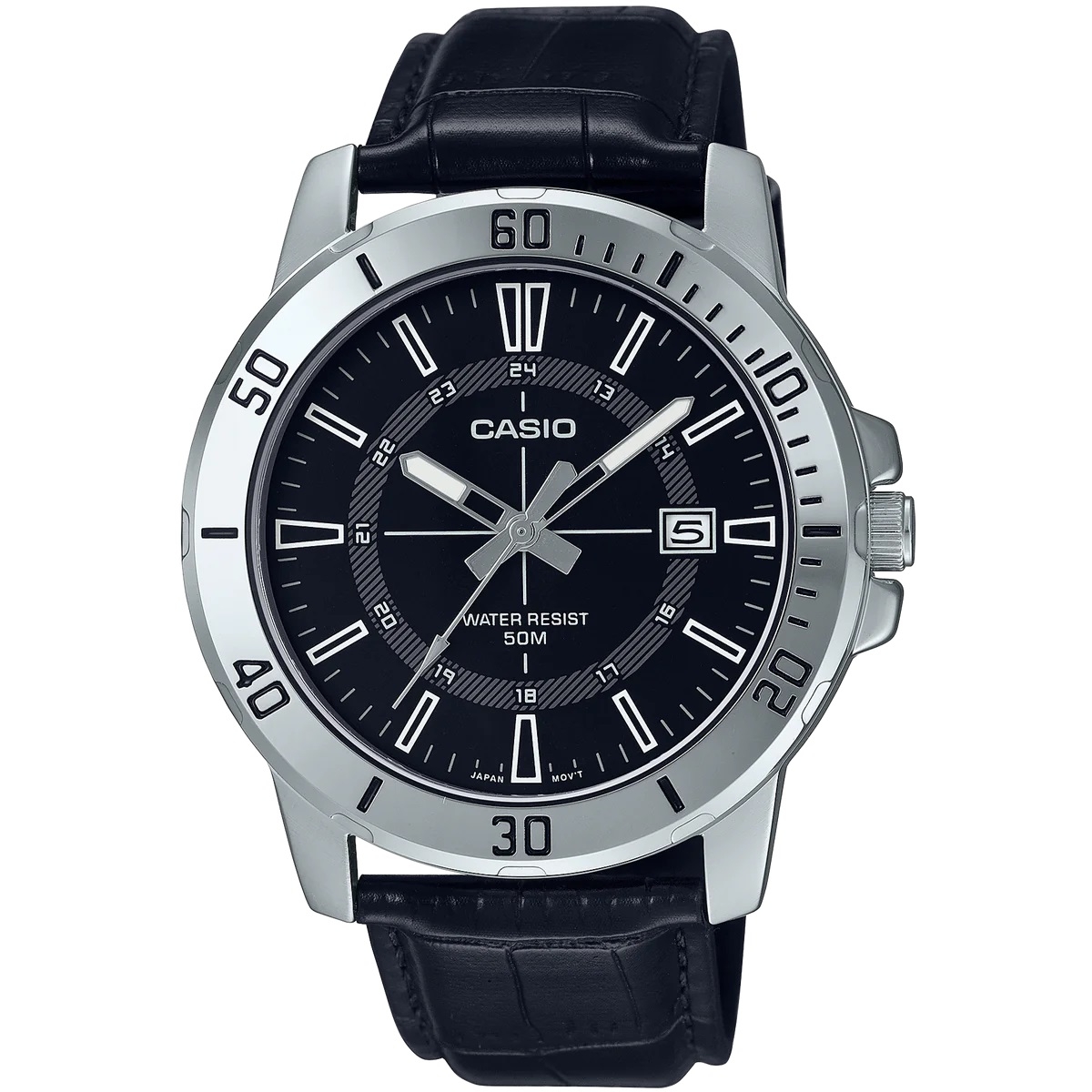 Casio Sport Collection Diver 50m Leather - Black (MTP-VD01L-1CVUDF) Men's Watch