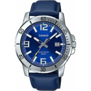 Casio Sport Collection Diver 50m Leather - Blue (MTP-VD01L-2BVUDF) Men WATCHES