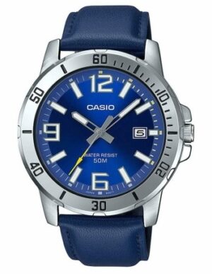 Casio Sport Collection Diver 50m Leather - Blue (MTP-VD01L-2BVUDF) Men's Watch