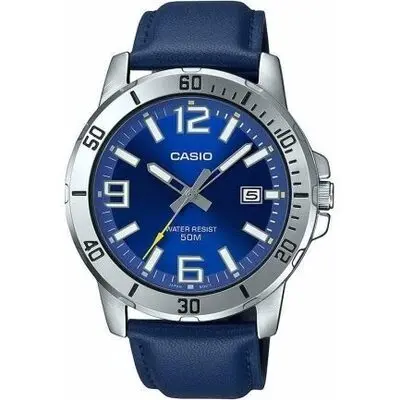 Casio Sport Collection Diver 50m Leather - Blue (MTP-VD01L-2BVUDF) Men WATCHES