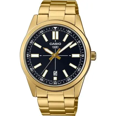 Casio Collection Casual Date Gold - Black (MTP-VD02G-1EUDF) Men WATCHES