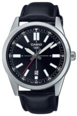 Casio Collection Casual Date - Leather. Black (MTP-VD02L-1EUDF) Men's Watch