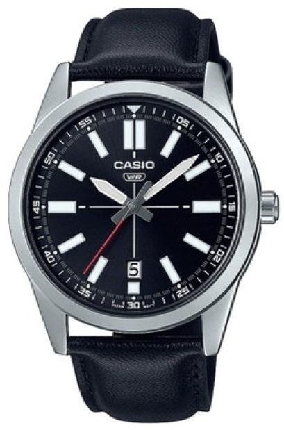 Casio Collection Casual Date - Leather. Black (MTP-VD02L-1EUDF) Men's Watch
