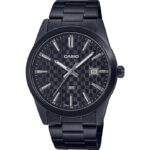 Casio Collection Date - Carbon Look - Black (MTP-VD03B-1AUDF) Men's Watch