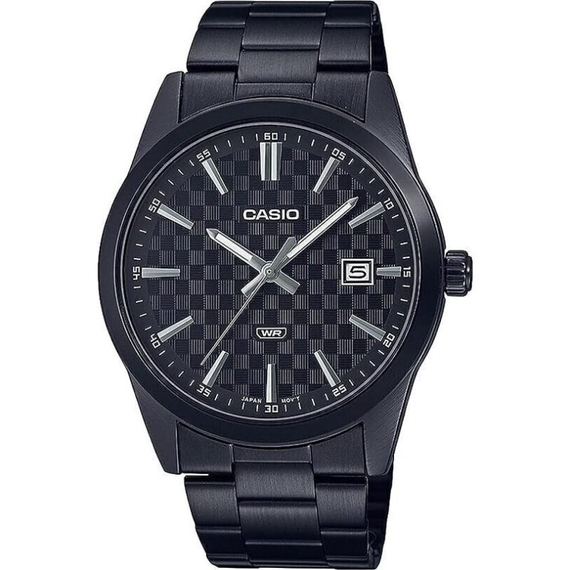 Casio Collection Date - Carbon Look - Black (MTP-VD03B-1AUDF) Men's Watch