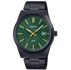 Casio Collection Date - Carbon Look - Green (MTP-VD03B-3AUDF) Men's Watch
