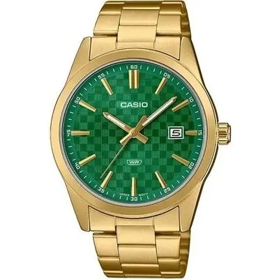 Casio Collection Date Gold - Carbon Look - Green (MTP-VD03G-3AUDF) Men WATCHES