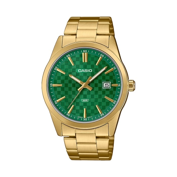 Casio Collection date gold - carbon look - green (mtp-vd03g-3audf) Men's Watch 1 Casio Collection Date Gold - Carbon Look - Green (MTP-VD03G-3AUDF) Men's Watch
