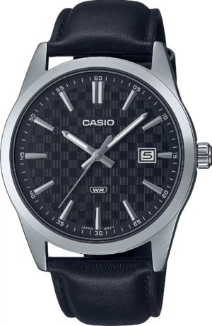 Casio Collection Date - Carbon Look - Silver & Black (MTP-VD03L-1AUDF) Men's Watch