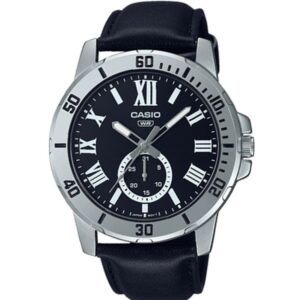 Casio Collection Diver Date Leather - Black (MTP-VD200L-1BUDF) Men's Watch