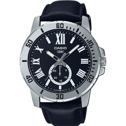 Casio Collection Diver Date Leather - Black (MTP-VD200L-1BUDF) Men WATCHES