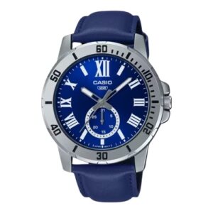 Casio Collection Diver Date Leather - Blue (MTP-VD200L-2BUDF) Men's Watch