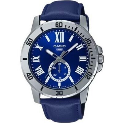 Casio Collection Diver Date Leather - Blue (MTP-VD200L-2BUDF) Men WATCHES