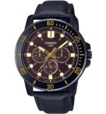 Casio Collection Diver Multifuction Black - Brown (MTP-VD300BL-5EUDF) Men's Watch