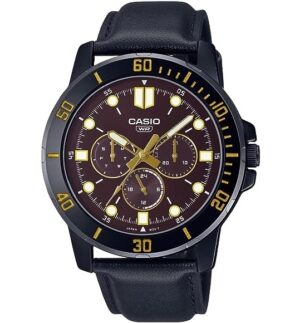 Casio Collection Diver Multifuction Black - Brown (MTP-VD300BL-5EUDF) Men's Watch