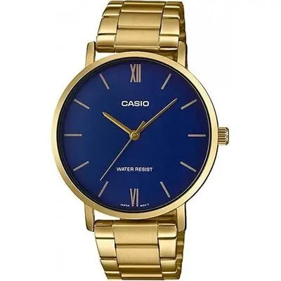 Casio Collection Minimal Gold - Blue (MTP-VT01G-2BUDF) Men WATCHES