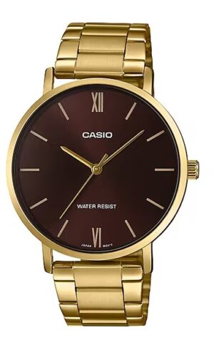 Casio Collection Minimal Gold - Brown (MTP-VT01G-5BUDF) Men's Watch