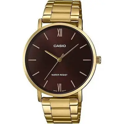Casio Collection Minimal Gold - Brown (MTP-VT01G-5BUDF) Men WATCHES
