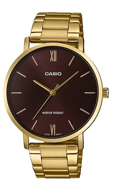 Casio Collection Minimal Gold - Brown (MTP-VT01G-5BUDF) Men's Watch
