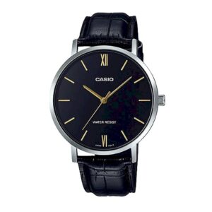 Casio Collection Minimal. Leather - Black (MTP-VT01L-1BUDF) Men's Watch