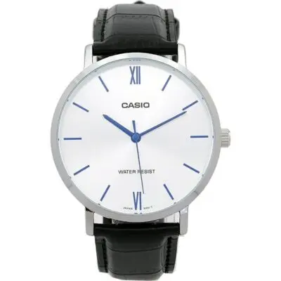 Casio Collection minimal, leather - black (mtp-vt01l-7b1udf) Men's Watch