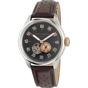 Elegant Aston Martin wristwatch with leather strap MTTS1F501