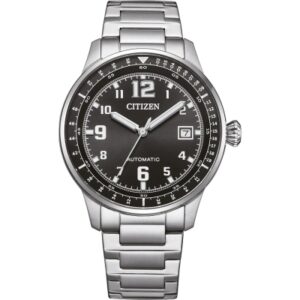 Citizen Urban Military Stainless Steel Black Dial Automatic NJ0190-51E 100M Men's Watch