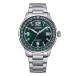 Citizen Urban Military Stainless Steel Green Dial Automatic NJ0190-51X 100M Men's Watch