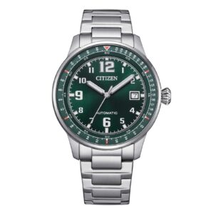 Citizen Urban Military Stainless Steel Green Dial Automatic NJ0190-51X 100M Men's Watch
