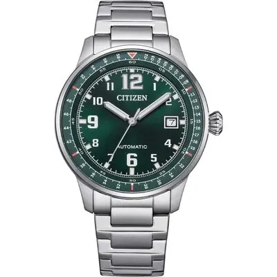 Citizen Urban Military Stainless Steel Green Dial Automatic NJ0190-51X 100M Men's Watch
