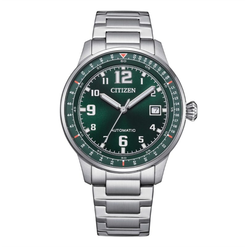 Citizen Urban Military Stainless Steel Green Dial Automatic NJ0190-51X 100M Men's Watch
