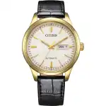 Citizen Leather Strap White Dial Automatic NY4059-09A Men's Watch