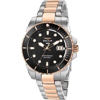 Sector 450 Black Matt Dial Two Tone Stainless Steel Quartz R3253276002 100M Men's Watch