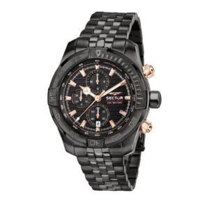 Sector Diving Team Chronograph Black Dial Quartz Diver's R3273635003 300M Men's Watch