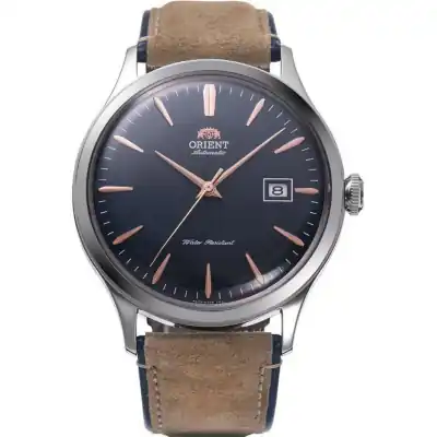 Orient Bambino Version 4 Classic Suede Leather Strap Navy Blue Dial Automatic RA-AC0P02L10B RA-AC0P02L30B Men's Watch