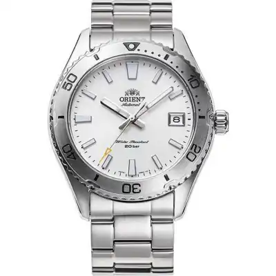 Orient Sports Mako Stainless Steel White Dial Automatic Diver's RA-AC0Q03S10B RA-AC0Q03S30B 200M Men's Watch