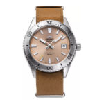 Orient Sports Leather Strap Apricot Dial Automatic Diver’s RA-AC0Q05P10B RA-AC0Q05P30B 200M Men’s Watch - RA-AC0Q05P10B