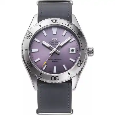 Orient Sports Leather Strap Lilac Dial Automatic Diver's RA-AC0Q07V10B RA-AC0Q07V30B 200M Men's Watch
