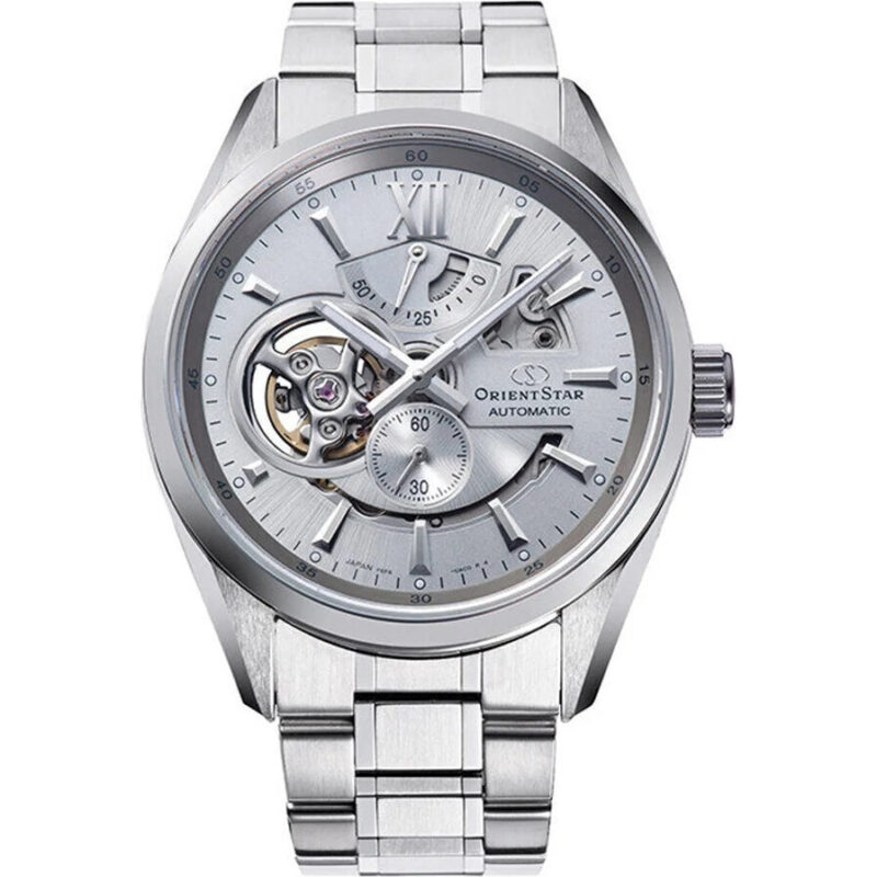 Orient Star Contemporary Stainless Steel Skeleton Silver Dial Automatic RE-AV0125S00B 100M Men's Watch