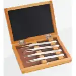 Kit 4 Pinzette Da Orologiaio Con Scatola In Legno/ 4 Watchmaker Tweezers