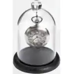 Espositore Per Orologi Da Tasca Con Campana In Plexiglass E Base In Legno / Pocket Watches Display